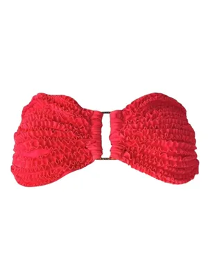PilyQ ✽ PQ Swim ✽ Flirty Ruffled Bandeau Bikini Top ✽ Hot Fuchsia Pink ✽ Large thumbnail 3