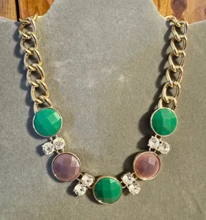 Dana Buchman Gold Tone Rhinestone Necklace thumbnail 1