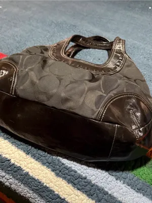 Coach Black Y2K Signature Canvas kisslock Hobo Bag with Leather Trim thumbnail 8