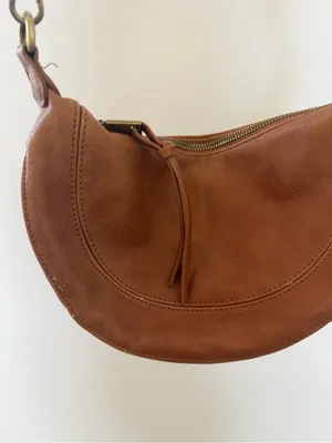 Anthropologie Crescent Leather Shoulder Bag in Brown thumbnail 2