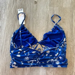 Womens NWT Urban Outfitters Out From Under Blue Criss Cross Cropped Top - L thumbnail 5