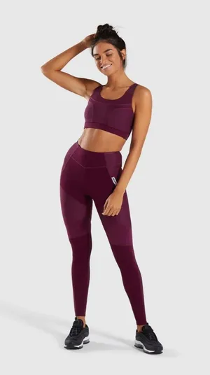 Gymshark True Texture Leggings- Dark Ruby thumbnail 1