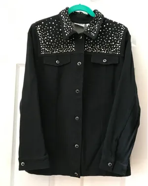 DreamJeannes by Quacker Factory Indigo Denim & Diamonds Jacket Size XL - A256683 thumbnail 4