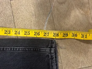 Abercrombie & Fitch Curve Love The Dad High Rise Black Jeans Distressed Size 6R thumbnail 2