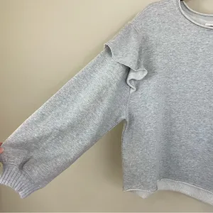Aerie Ruffle Sleeve Sweatshirt Medium Heather Gray Size XS‎ thumbnail 6