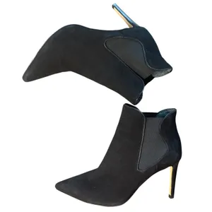 Tory Burch Black Suede Pointed Toe Chelsea Stiletto Ankle Booties 7.5 thumbnail 7
