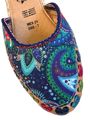 Like New Mexico Artesanal Floral Paisley Whipstitch Shoes Size 7 thumbnail 5
