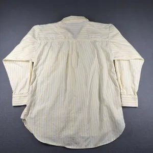 LOFT Shirt Womens Small Yellow White Striped Button Front Long Sleeve Cotton Top thumbnail 9