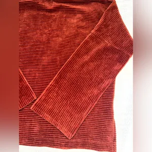 Madewell Texture & Thread Rust Corduroy‎ Mock Neck Top Size S thumbnail 7