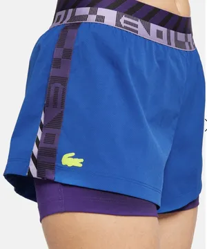 Lacoste Womens Sport Shorts Built In Liner Size Small Blue Purple Run Gym Active thumbnail 1