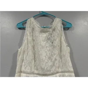 Lulus Properly Chic White Sleeveless Lace Tiered Mini Dress Large L thumbnail 2