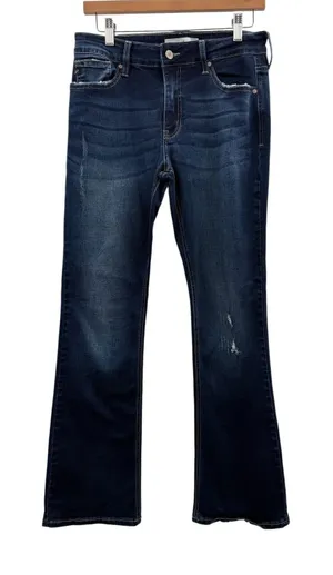 Kancan Flare Jeans Womens 29 Dark Wash High Rise Distressed Stretch Denim‎ thumbnail 1