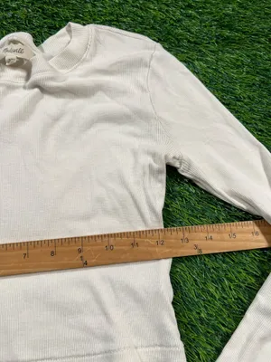 Madewell Ribbed Long Sleeve Cropped Knit Top size xs Womens thumbnail 6