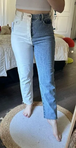 Pacsun Women’s 26 Colorblock High Rise Straight Jeans NWT thumbnail 1
