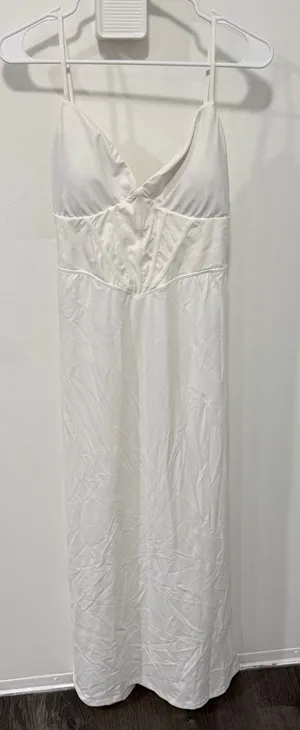 Halara White Lace Up Maxi Dress thumbnail 1