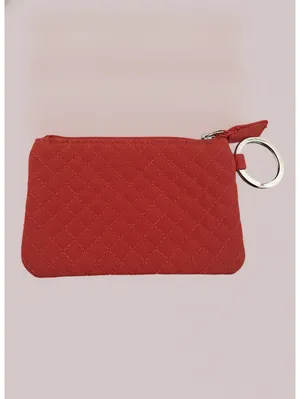 Vera Bradley Coral Quilted Card Wallet with Keyring thumbnail 2