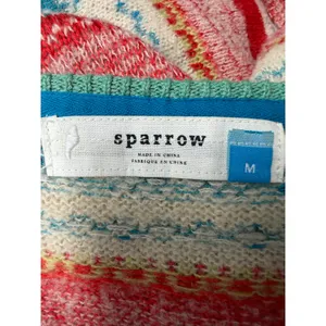 Sparrow Anthropologie Merino Wool Mohair Striped Fair Isle Cardigan Sweater M thumbnail 4