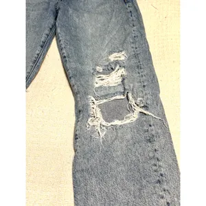 Free People Distressed Straight Leg Jeans Loose Fit Women's Size 25 Button Fly thumbnail 2