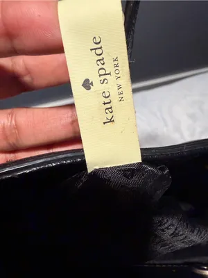 kate spade Black Leather Tote with Gold Hardware NON STRAP. thumbnail 12