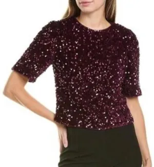 Nanette Lepore NWT purple sequin top size small thumbnail 1