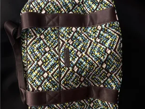 Vera Bradley Rainforest Geometric Multicolor Duffel Bag with Brown Straps thumbnail 7