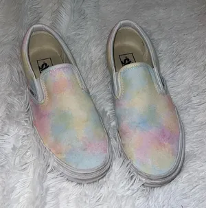 Vans Tie Dye Slip on Shoe size women’s 9 men’s 7.5 Pink Blue and Yellow thumbnail 1