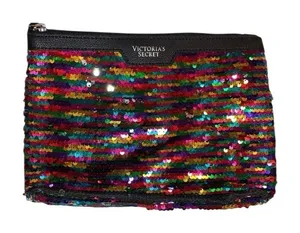 Victoria’s Secret Multicolor‎ Sequin Zip Cosmetic Pouch Clutch thumbnail 1