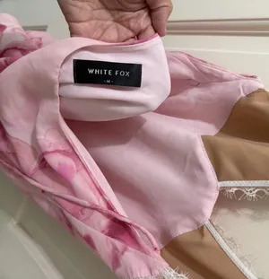 White fox genesis floral mini dress in pink meadows thumbnail 2