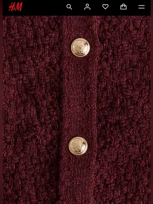 H&M Burgundy Knit Cardigan with Gold Buttons NWT thumbnail 4