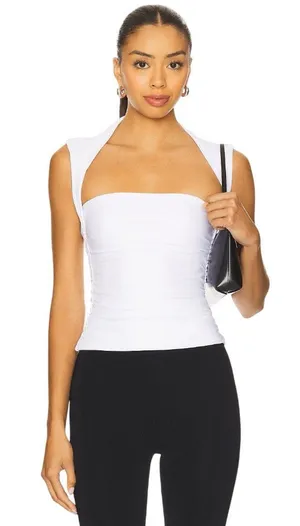 Amanda Uprichard x REVOLVE Short Sleeve Momo Top in Ivory Small New Womens thumbnail 1