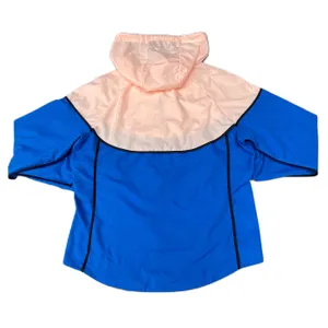 Blue Pink Colorblock Zip Up Windbreaker Hoodie Jacket thumbnail 4