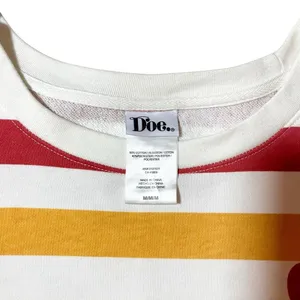 Doe Rainbow Stripe Red Heart Patch Crewneck Sweatshirt Size M thumbnail 3