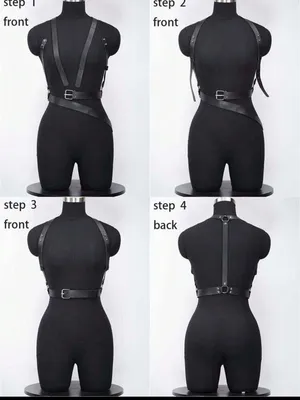 Black Faux Leather Harness Belt New thumbnail 7