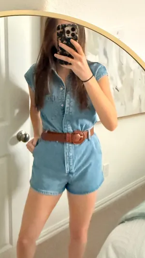 Denim Romper Blue thumbnail 1