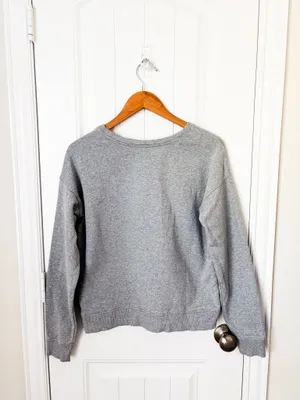 Pact Women’s Watercolor Hearts Cloud Brushed Fleece Crew Sweatshirt Gray S thumbnail 2