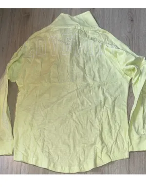 Victoria’s Secret pink yellow white quarter zip sweatshirt sweater thumbnail 2