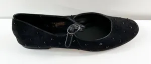 J. Crew Rhinestone Studded Mesh Mary Jane Ballet Flats Black 9 thumbnail 1