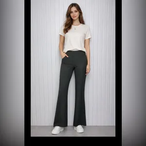 Uniqlo Women's Olive Green Flare‎ Pants size XL thumbnail 9