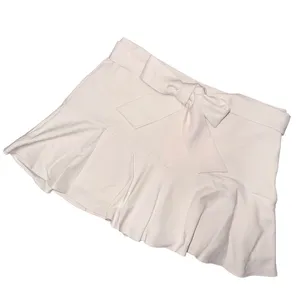 Zara Front Bow Tie Micro Mini Ruffle Skirt Skort Coquette Preppy Minimalist thumbnail 2