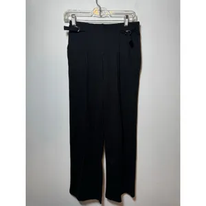 OGL High-Waist Wide Leg Trousers Black Womens Dress Pants Pockets Size Small NWT thumbnail 3
