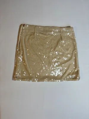 PrettyLittleThing nude sequin mini skirt size US 8 (tall) thumbnail 3