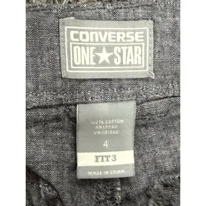 Converse One Star Women’s Gray Wide Leg Pants Cotton Belted Low Rise Size 4 thumbnail 7