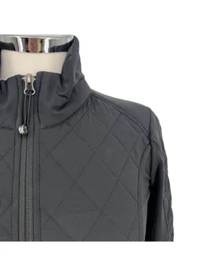 Athleta Upside Quilted Jacket Black Athleisure Sporty Minimalist Techwear XS thumbnail 9
