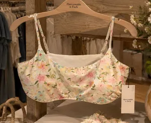 NWT Abercrombie & Fitch Pastel Floral Bikini Top thumbnail 1