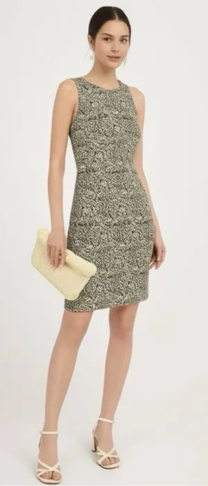 NWT J. CREW Basketweave Sleeveless Sheath Dress Leopard Print Women’s Sz 2 XS/S thumbnail 1
