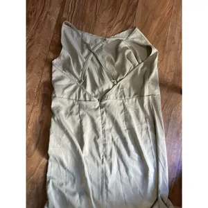 SHEIN BAE Curve Maxi Slip Dress 1XL Plus Green Satin Cowl Neck Ruched Slit thumbnail 10