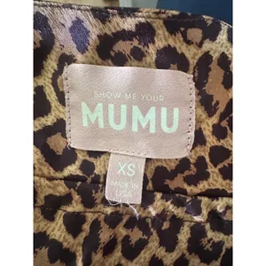 Show Me Your Mumu Florence Slip Dress Leopard Print Cowl Neck Maxi XS Cross Back thumbnail 6