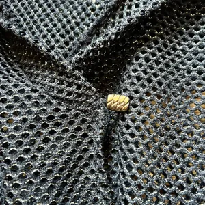 VTG 90s Catalina Black/Gold Mesh Hoodie Top Indie Punk Goth Grungefairy Witchy thumbnail 4