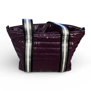 THINK ROYLN RARE NWOT $188 Purple Patent Wingman Puffer Large Tote Bag‎ thumbnail 3