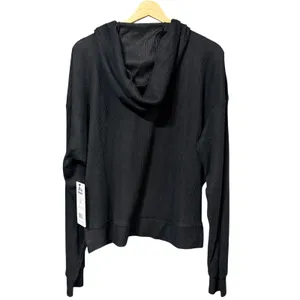 RBX Womens Black Ribbed Quarter Zip Hoodie Long Sleeve Active Top Size Large thumbnail 3